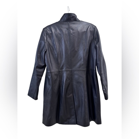 NWT Katherine Kelly Genuine Lamb Leather Zip front Jacket Size Large Black - Picture 7 of 7